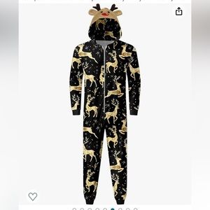 4 for $20 NWOT Christmas Family Pajamas Onesie Jumpsuit Reindeer Hood - L
